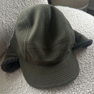Men's Olive Green Fleece Trapper Hat